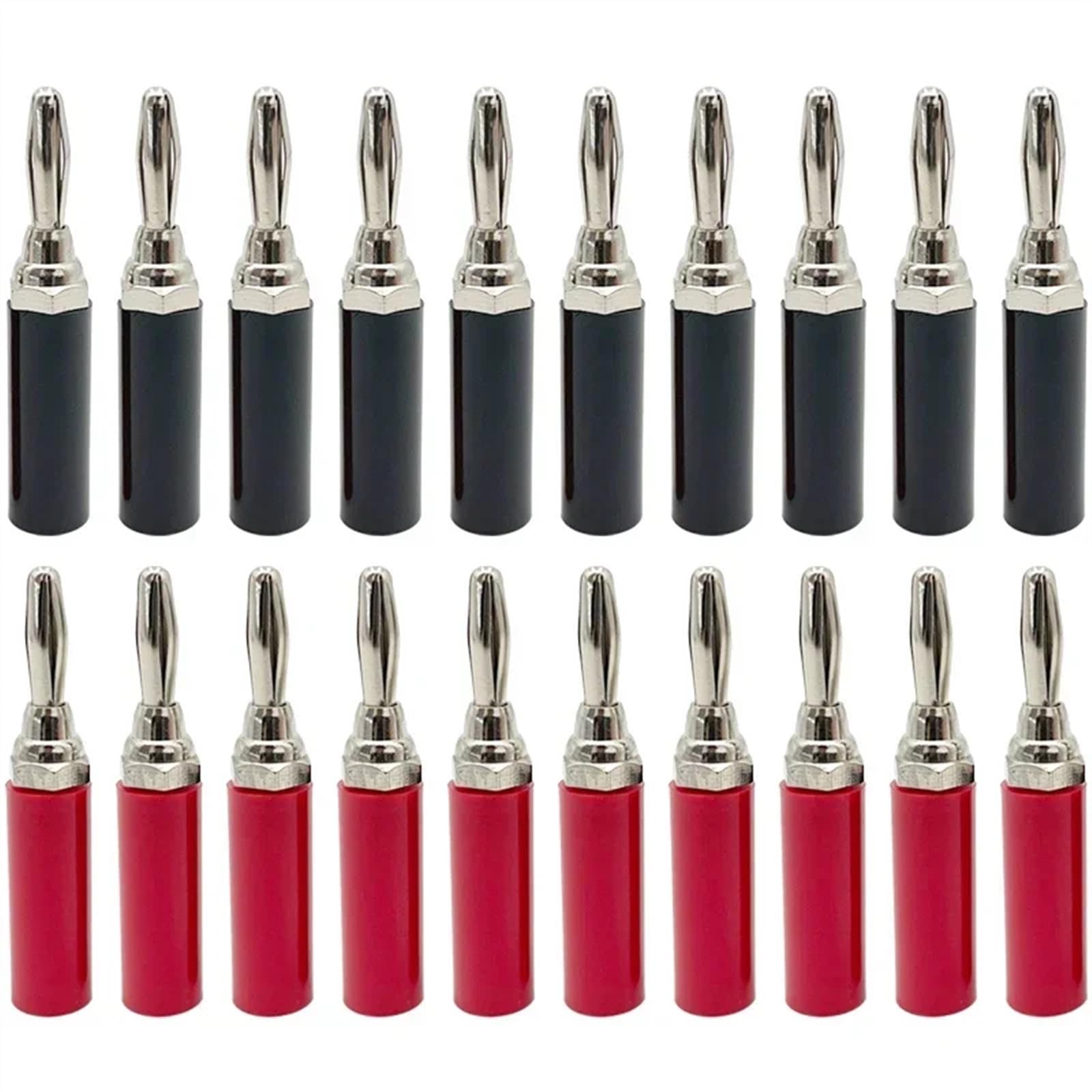 20 sztuk Złącza 4 mm Gniazdo Głośników Muzyka Audio Kabel Pin Złącza Bananowe Złącza wtykowe Czerwony Czarny (Kolor: 10 Czerwony 10 Czarny)