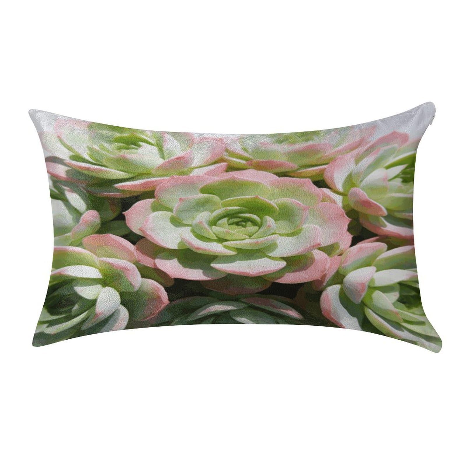 Fodpand Style Watercolor Succulent Plants Pillowcase,Elegant Designed Home Decor,Velvet Pillowcase,Soft And Cozy,Pillow Case Cover With Hidden Zipper For Bedroom, Sofa, Couch