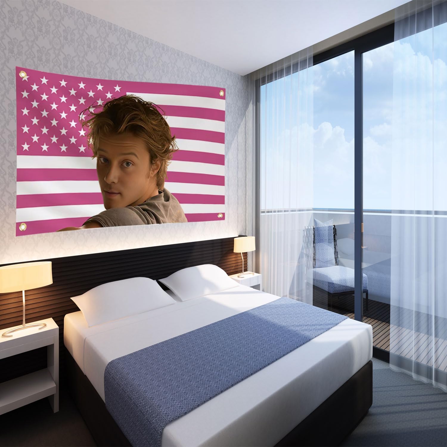 TIGERBABY 3×5Ft JJ maybank Flag Poster,Funny pink american jj flag tapestry with 4 Brass Grommets,For College Dorm Room decor,Outdoor parties,Living room,room decoration