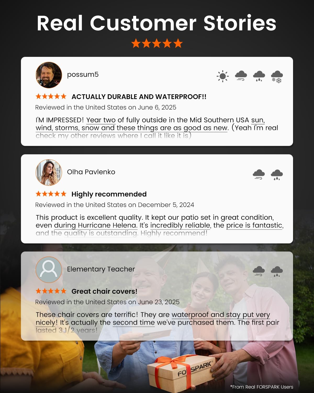 FORSPARK Patio Chair Cover – Waterproof UV-Resistant Outdoor Furniture Cover 33W x 34D x 31H inches for Wicker, Rocking & Porch Chairs, Tear-Resistant Oxford Fabric with Buckle Straps & Storage Bag - Image 9