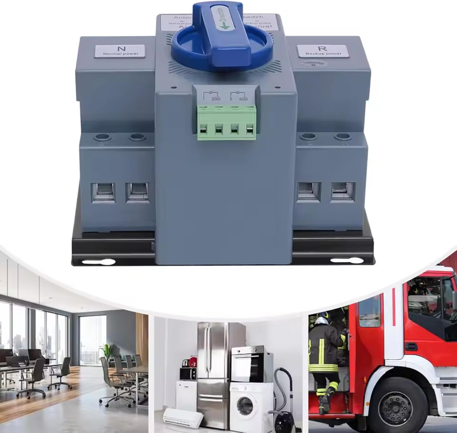 Automatic Transfer Switch, 110V Dual Power Generator Transfer Switch 50HZ/60HZ, Electronic Power Circuit Breaker for Home Generator