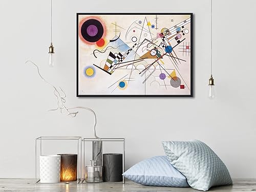 Miniatura 5 de Wieco Art Arte de Pared en Lienzo Enmarcado Wassily Kandinsky Composición VIII Impresión de Pinturas Famosas Impresiones en Lienzo Abstractas para