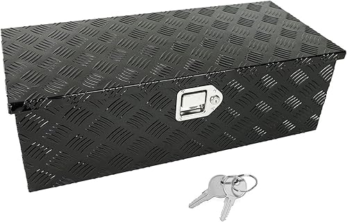 Caja de herramientas chapada en aluminio con rayas para camioneta, caja de herramientas para camioneta, caravana, remolque, caja de herramientas,