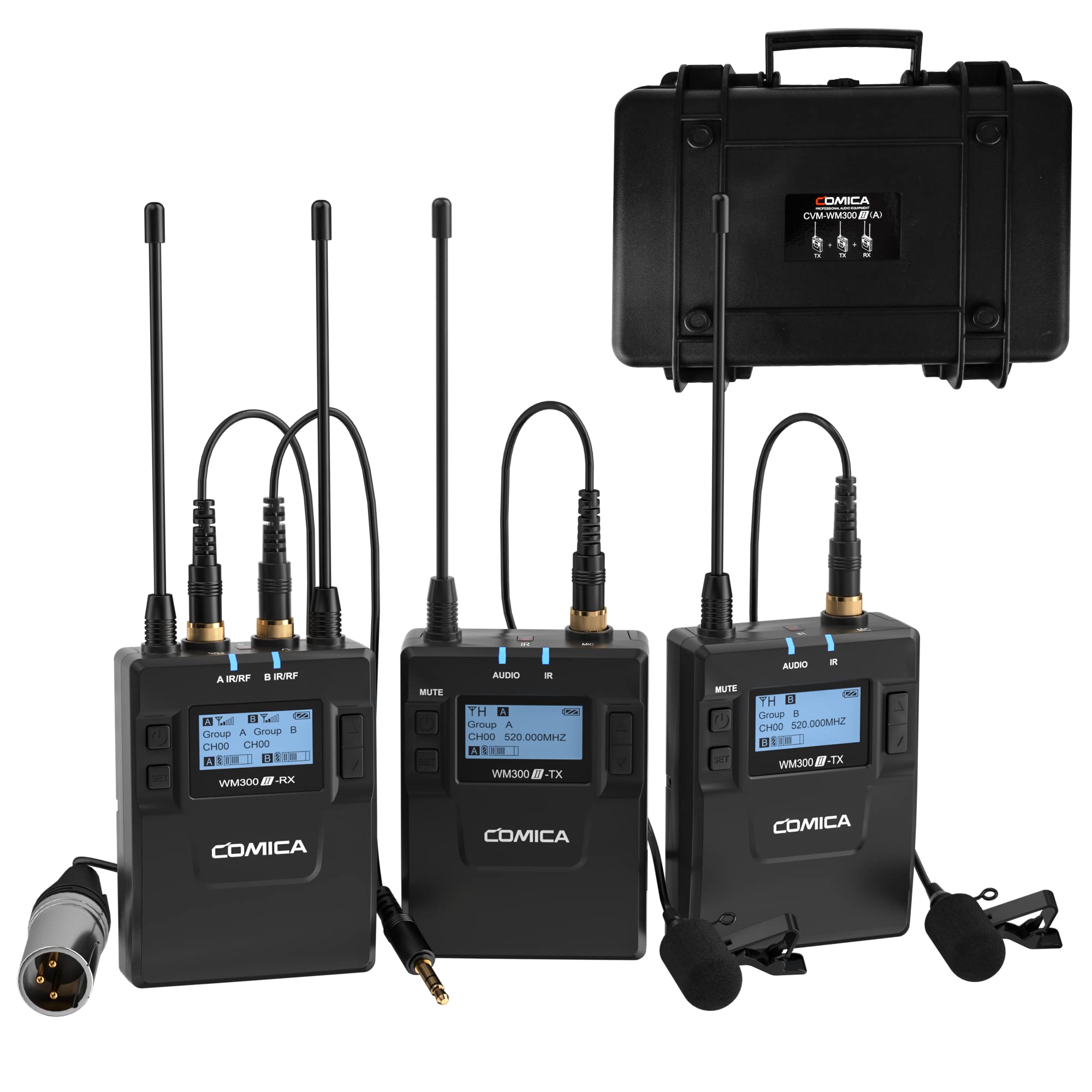 MC8 Microfono Lavalier Wireless UHF 6 Canali – Per Fotocamera, DSLR, Smartphone, Riprese Video E YouTube