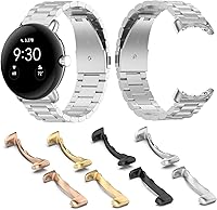 Vista 5 de Miimall Compatible con Google Pixel Watch 2Adapter, adaptador de conexión de metal en forma de arco de 0.787 pulgadas para accesorios de Google