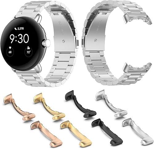 Miniatura 5 de Miimall Compatible con Google Pixel Watch 2Adapter, adaptador de conexión de metal en forma de arco de 0.787 pulgadas para accesorios de Google
