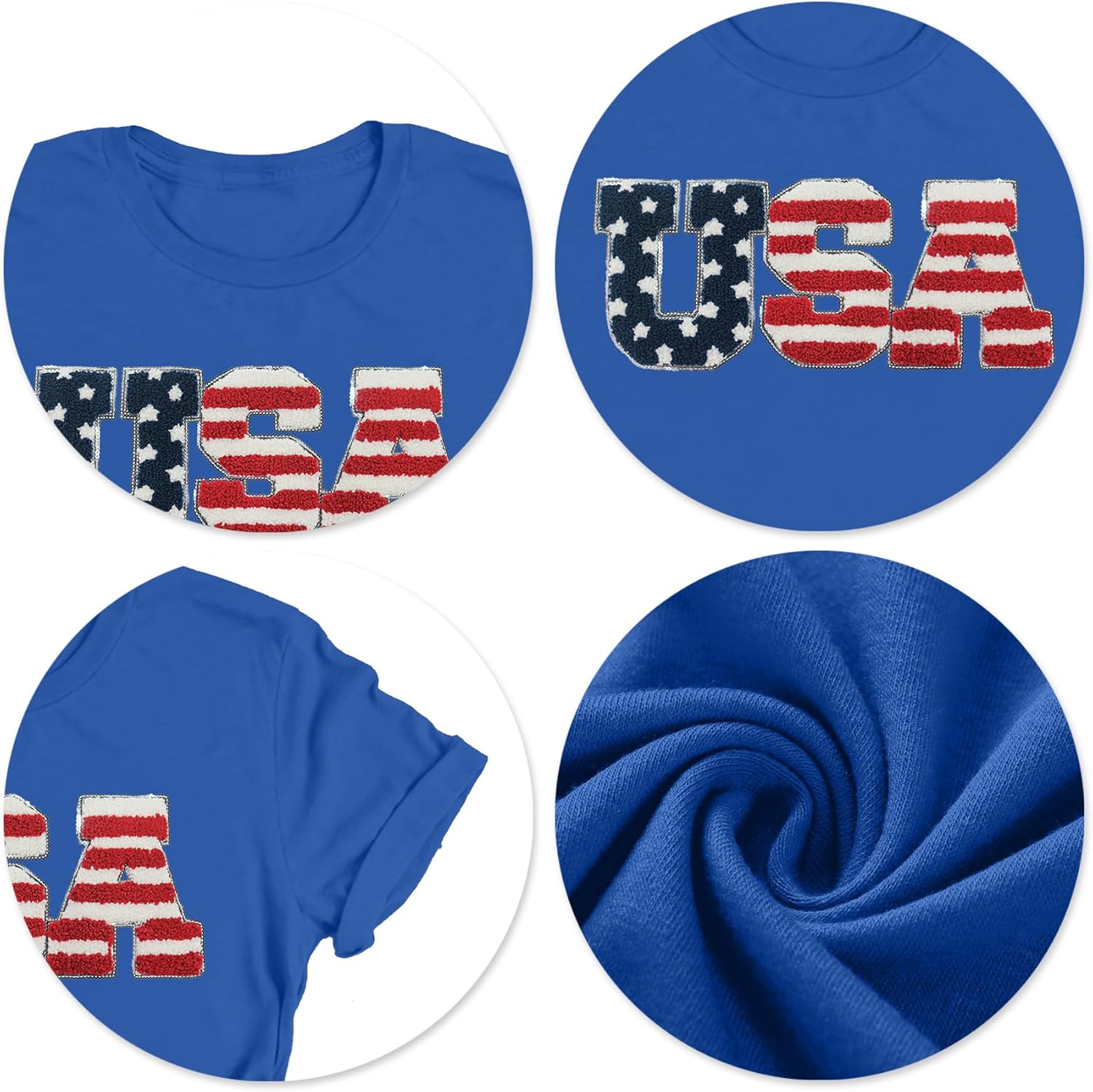 VVNTY USA Shirts Women: Red White and Blue T Shirt Sparkly American Flag Tshirt Patriotic 4th of July Outfits - Image 5
