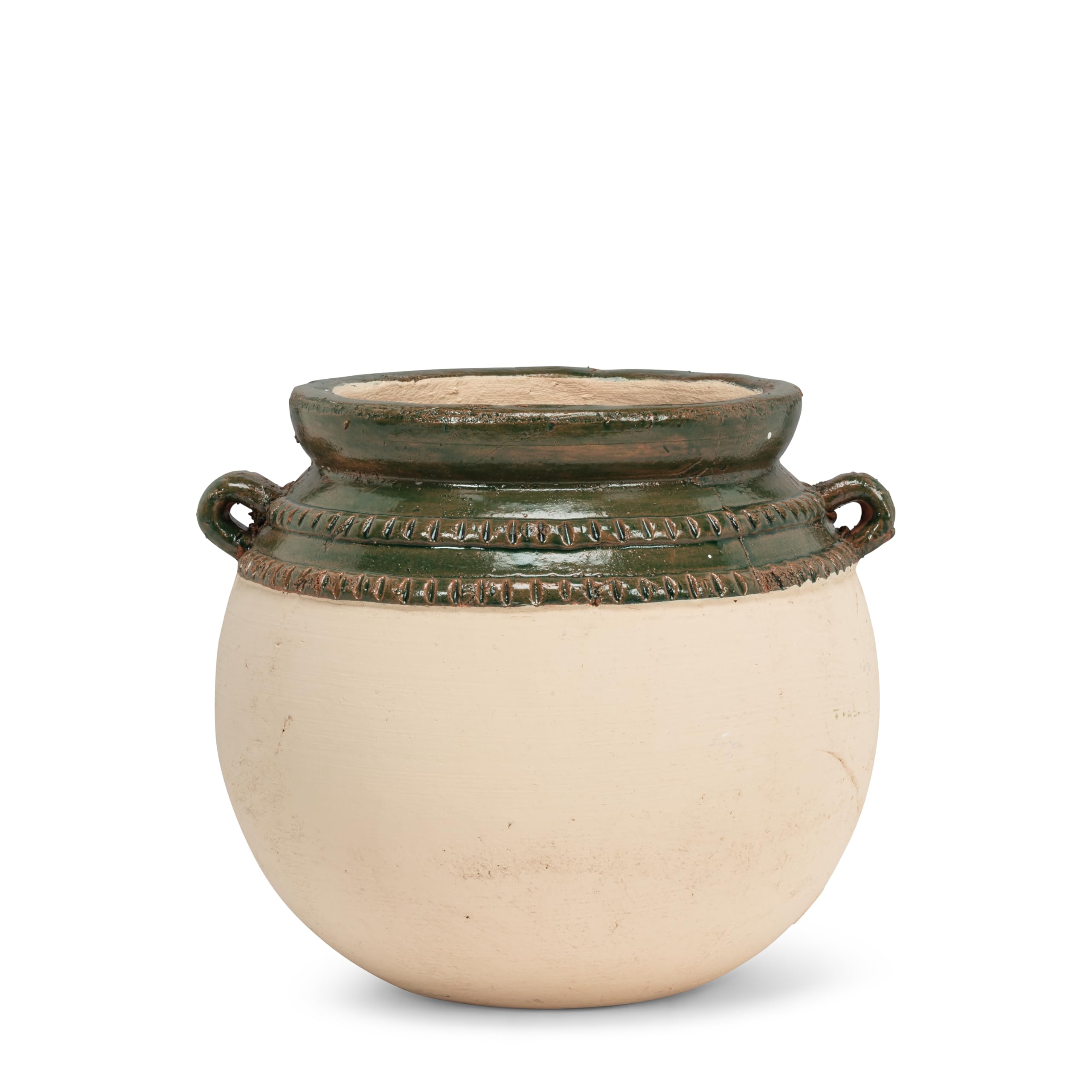 Pot de fleurs de créateur en terre cuite bicolore Abbott Collection 16,5 cm