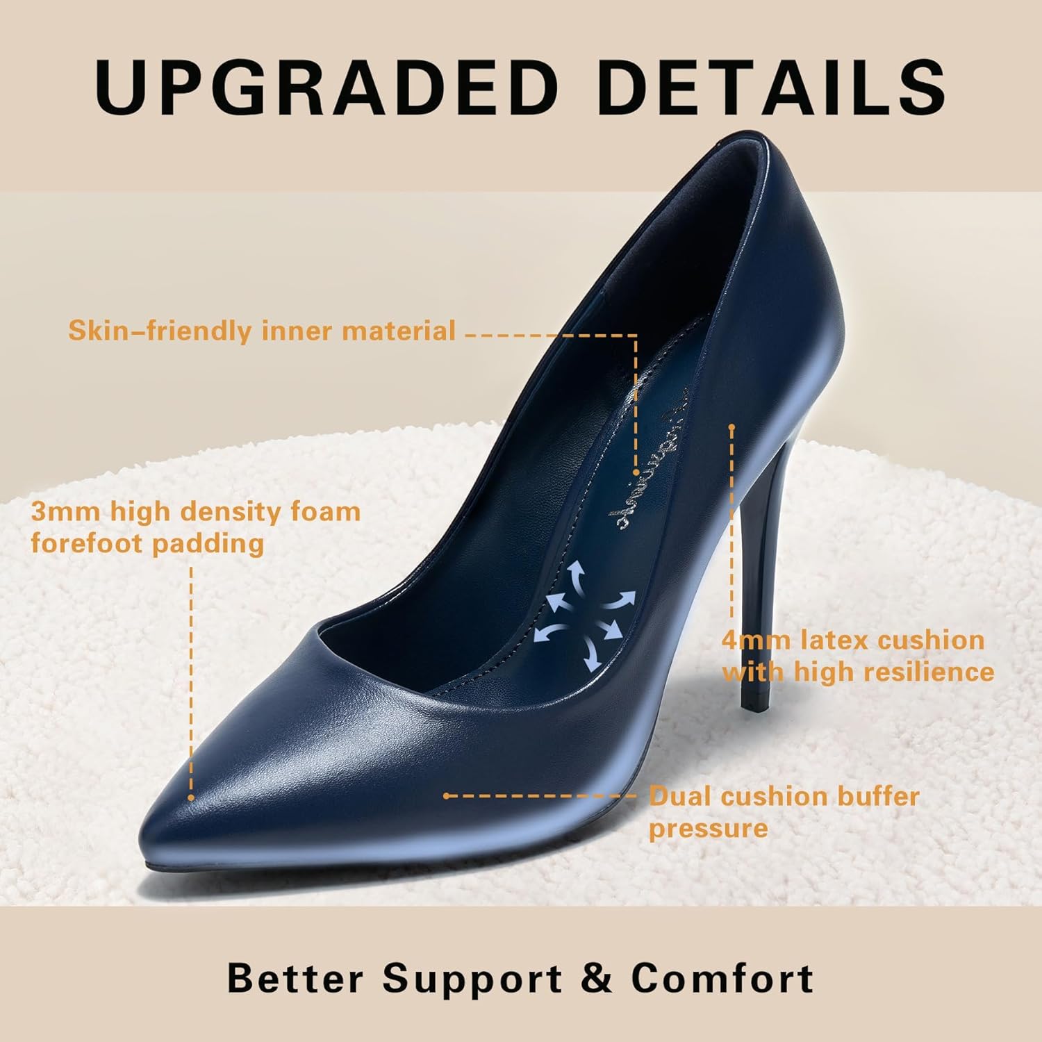 Womens High Heels 4 Inch Closed Pointed Toe Pumps Stiletto Heels for Women Dress Sexy Wedding Pumps - Image 5