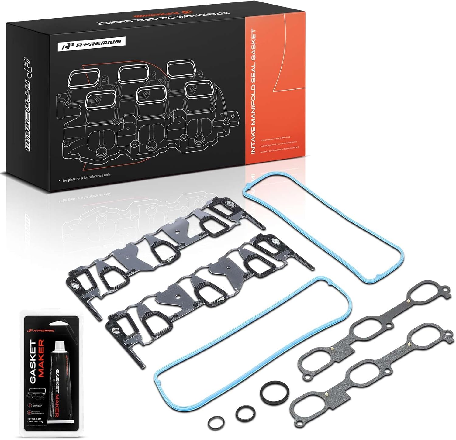 A-Premium Lower and Upper Engine Intake Manifold Gasket Set Compatible with Chevy Malibu, Impala, Lumina APV, Monte Carlo, Venture & Buick Century, Rendezvous & Olds Cutlass, Silhouette & Pontiac