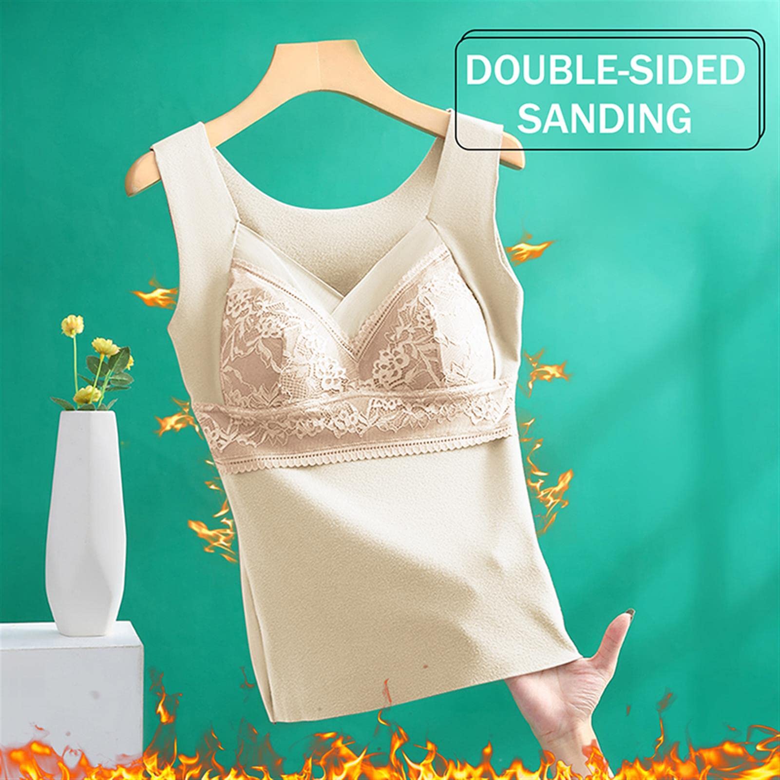 Generic Canotta Invernale da Donna Intimo Termico Canotta Canotta Termica Calda Intimo Intimo (Skin Tone XXXL)