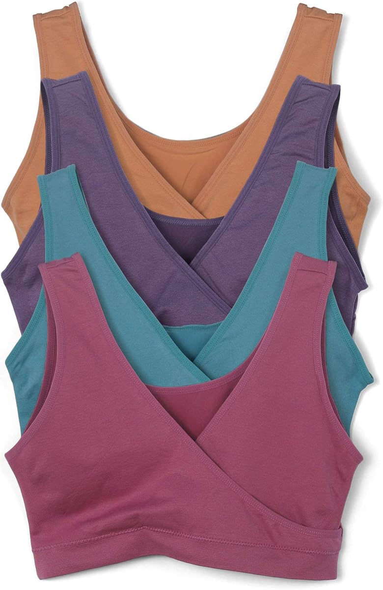 Paquete de 4 sujetadores tipo bralette para lactancia, maternidad, comodidad para dormir, para mujer