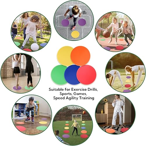 Miniatura 7 de WUSHUANG Marcadores de punto de vinilo de polietileno de 10 pulgadas, marcadores de agilidad de goma antideslizante, conos de campo plano, puntos de