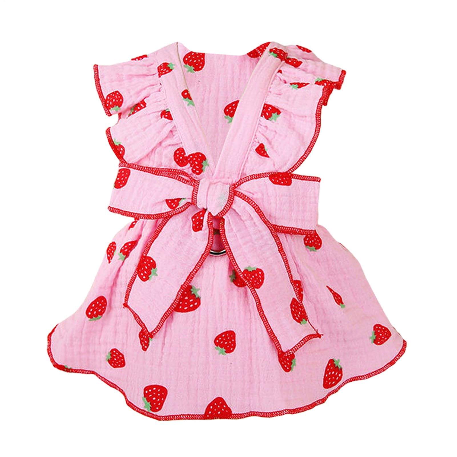 Floral Dog Dress Harness, Floral Puppy Princess Skirt, Breathable Bow Tie Dress With Drawstring Buckle For Small Dog Cats Girl Puppy
