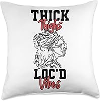 Vista 1 de Locs Afro Dreadlocks Love Natural Beauty Hair Locd Thick Thighs Loc'd Vibes Afro Hair Black American African Throw Pillow, 18x18, Multicolor