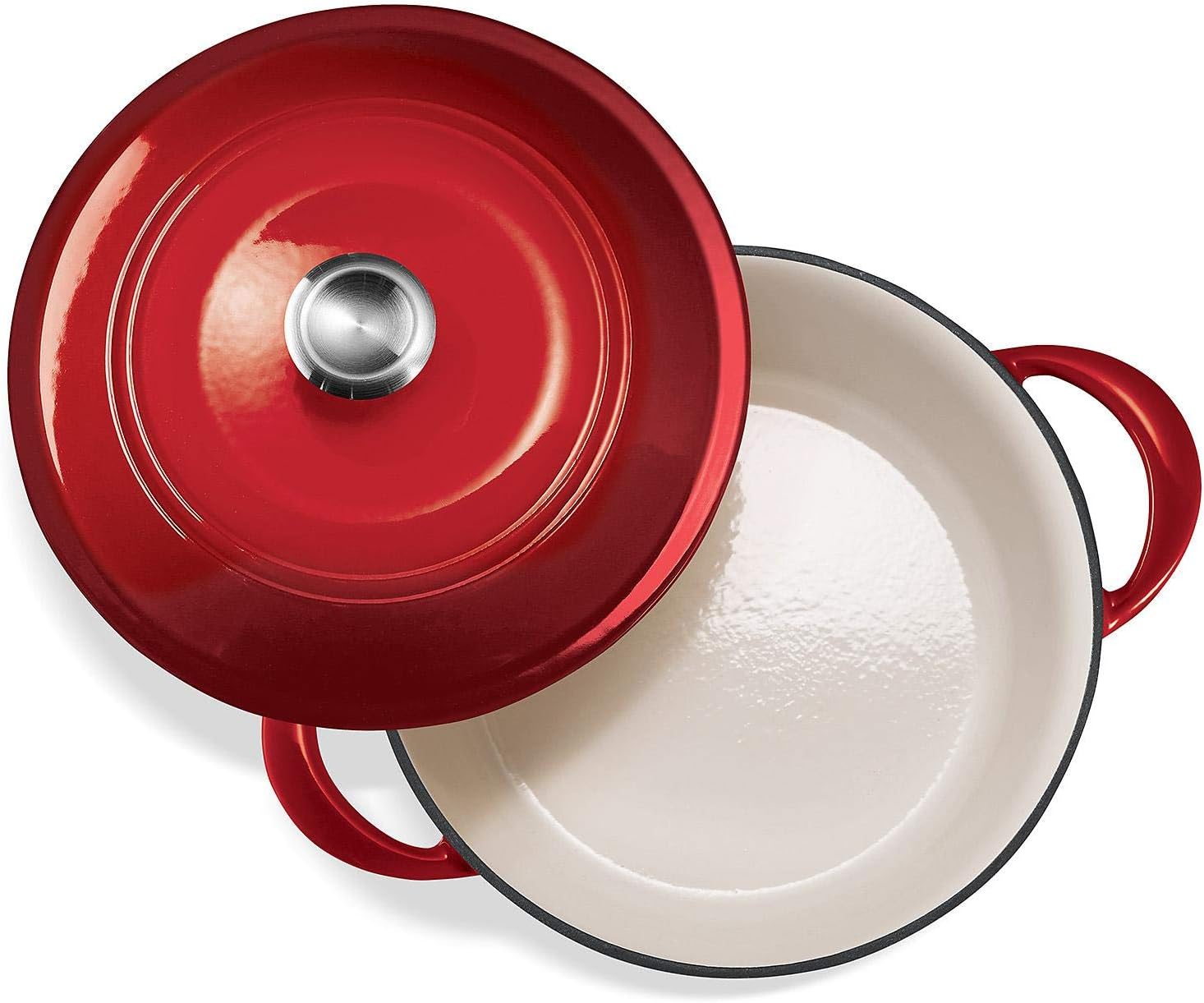 Tramontina Enameled Cast Iron 7-Qt. Covered Round Dutch Oven - Red