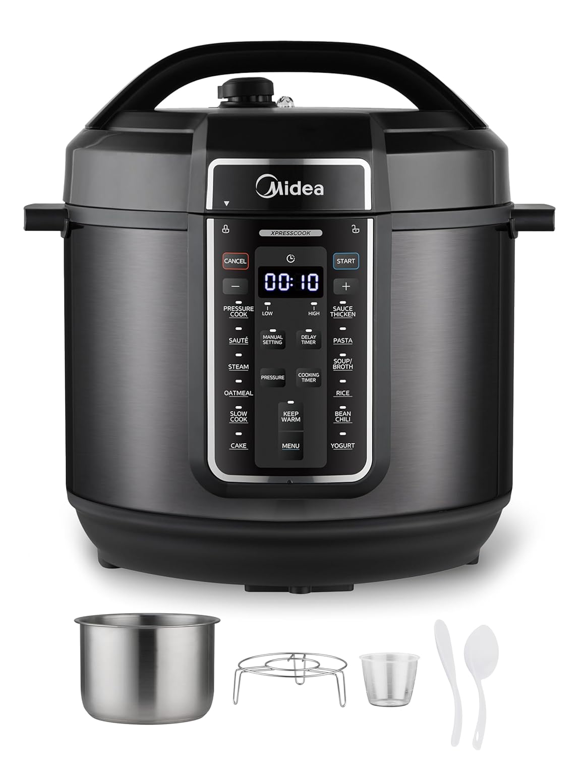 Midea 12-in-1 Electric Pressure Cooker 8 Quarts 12 Presets Multi-Functional Programmable Slow Cooker Rice Cooker Steamer Saut Pan