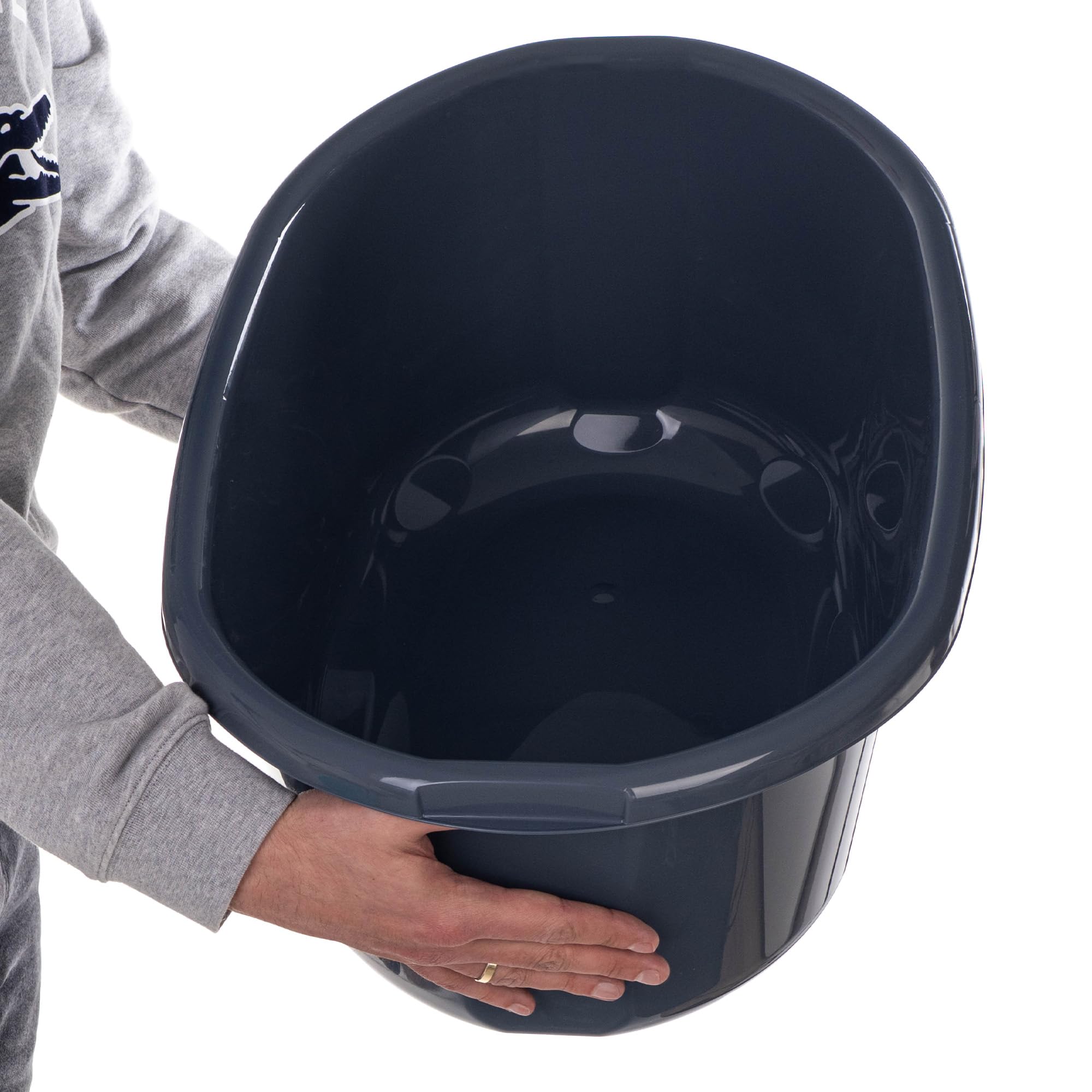 KADAX Ciotola per il lavaggio da 30 l, grande ciotola in plastica, ciotola di plastica versatile, ciotola di plastica, ciotola per bagno, vasca (grigio scuro)