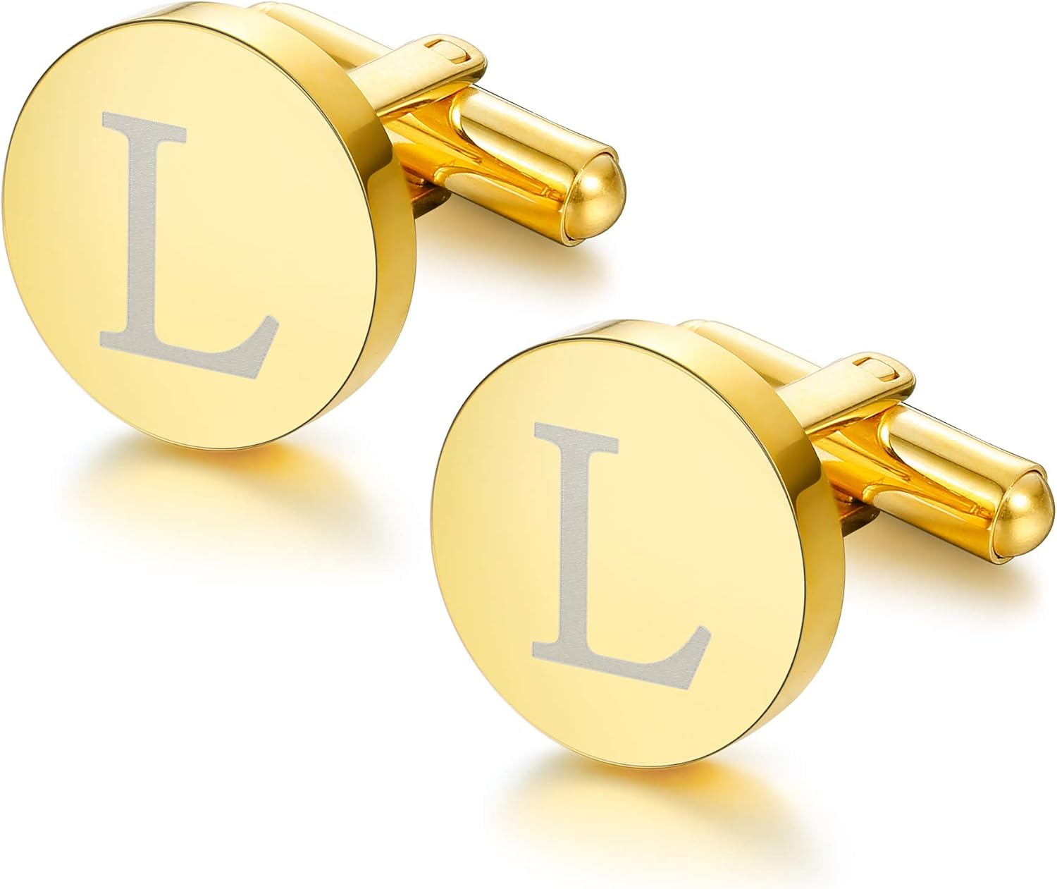ORAZIO Gold Tone Initial Cufflinks for Men Women Alphabet Letter A-W Cufflinks