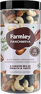 Farmley Panchmeva Dry Fruits Mix, 405g I Fit for Fasting | Healthy Snacks Mixed Nuts Contains Almonds, Cashews, Dates, Bla... Price In India