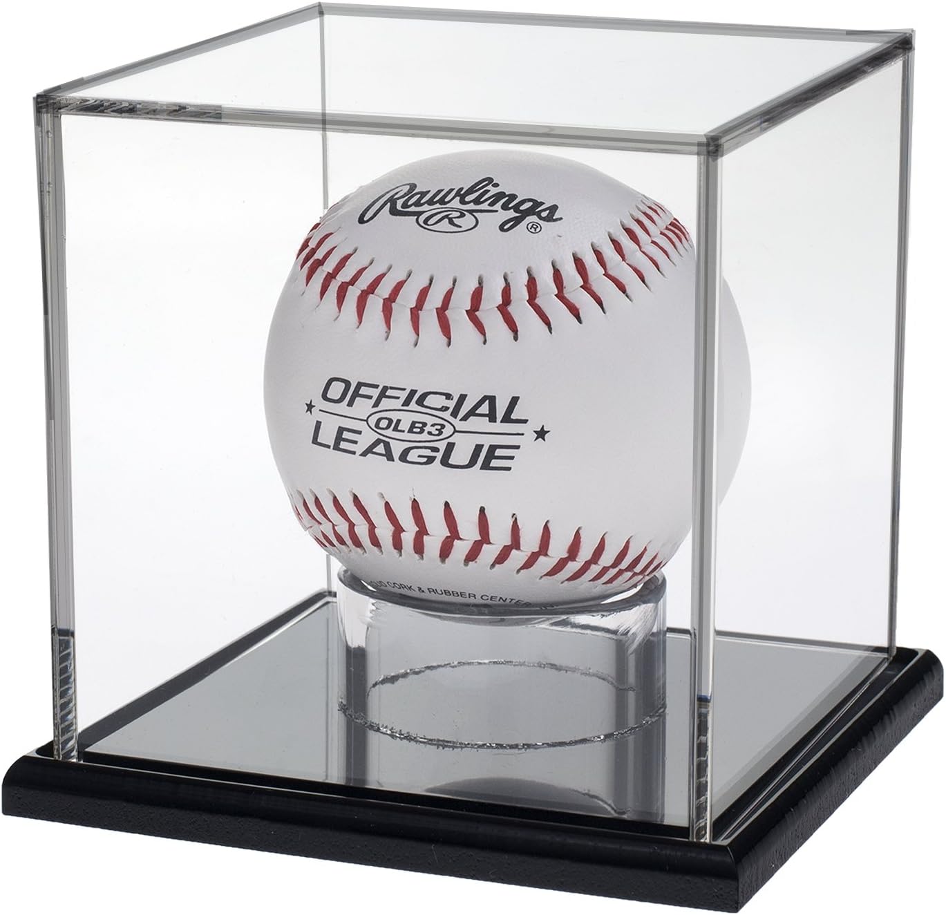 SOURCEONE.ORG Source One Acrylic Sports Display Case, Baseball, Basketball, Football, Helmets (Baseball, Black Base)