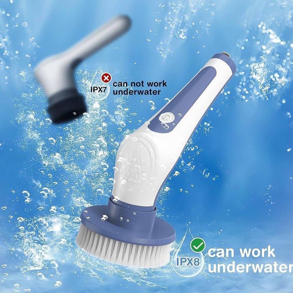 Blue,YXINHONGYUE 11 in 1 Electric Multipurpose Cleaning Brush 2600mAh Easy to Assemble and disassemble Includes mesh Bag and Lanyard Kicthen Spin Scrubber(Blue)