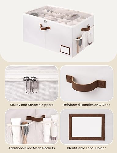 Miniatura 3 de StorageWorks Organizador de zapatos para armario, se adapta a hasta 20 pares, contenedores de almacenamiento de zapatos con bolsillo lateral de