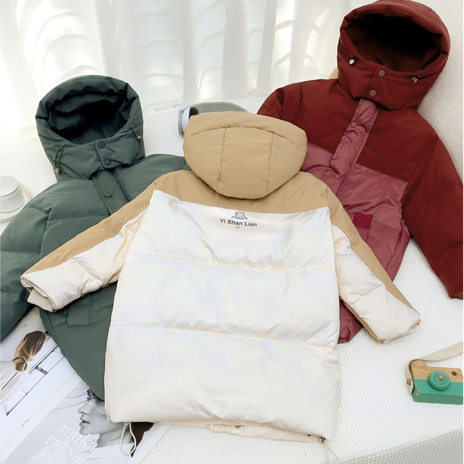 Piumino per ragazzi Bambini Inverno Caldo Piumino Cappotto Trapuntato Casual Outdoor Parka Capispalla Bambini Imbottito Addensare Comfort Snowsuit