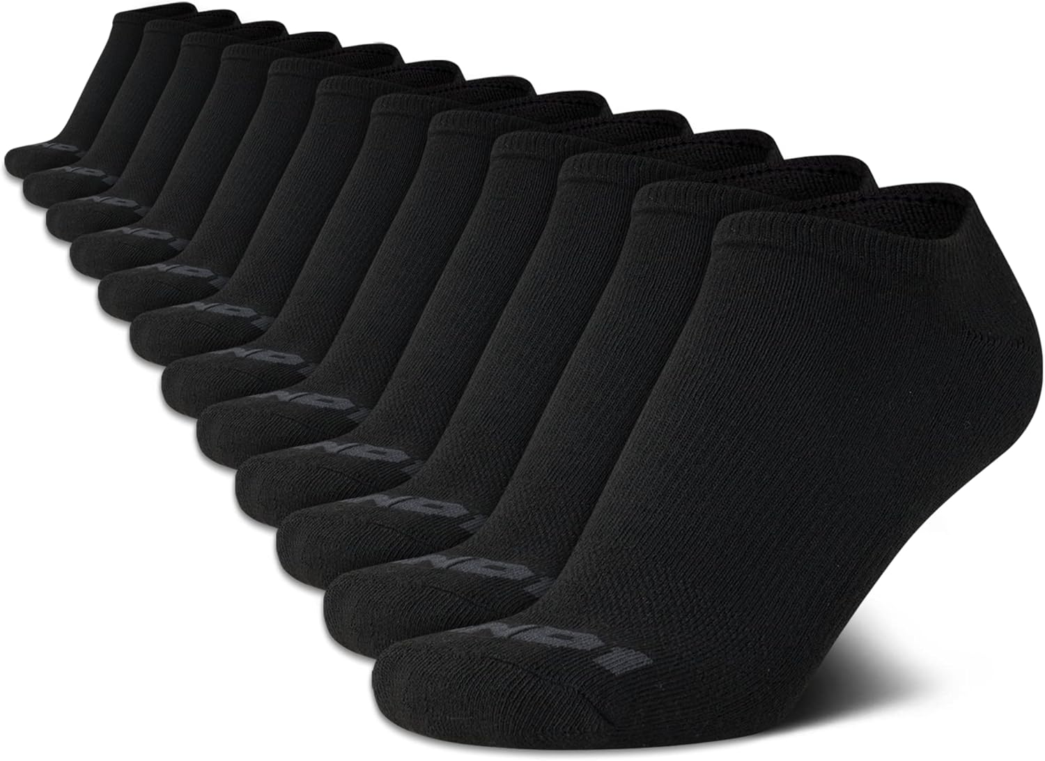 AND1 Mens No Show Socks - 12 Pack Performance Stretch Athletic Compression Socks for Men - Sports Low Cut Socks (6-12.5)