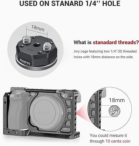 Miniatura 3 de SMALLRIG Roseta estándar atornillada (rosca M6, 31.8 de diámetro) para jaula de cámara y accesorios - 1939