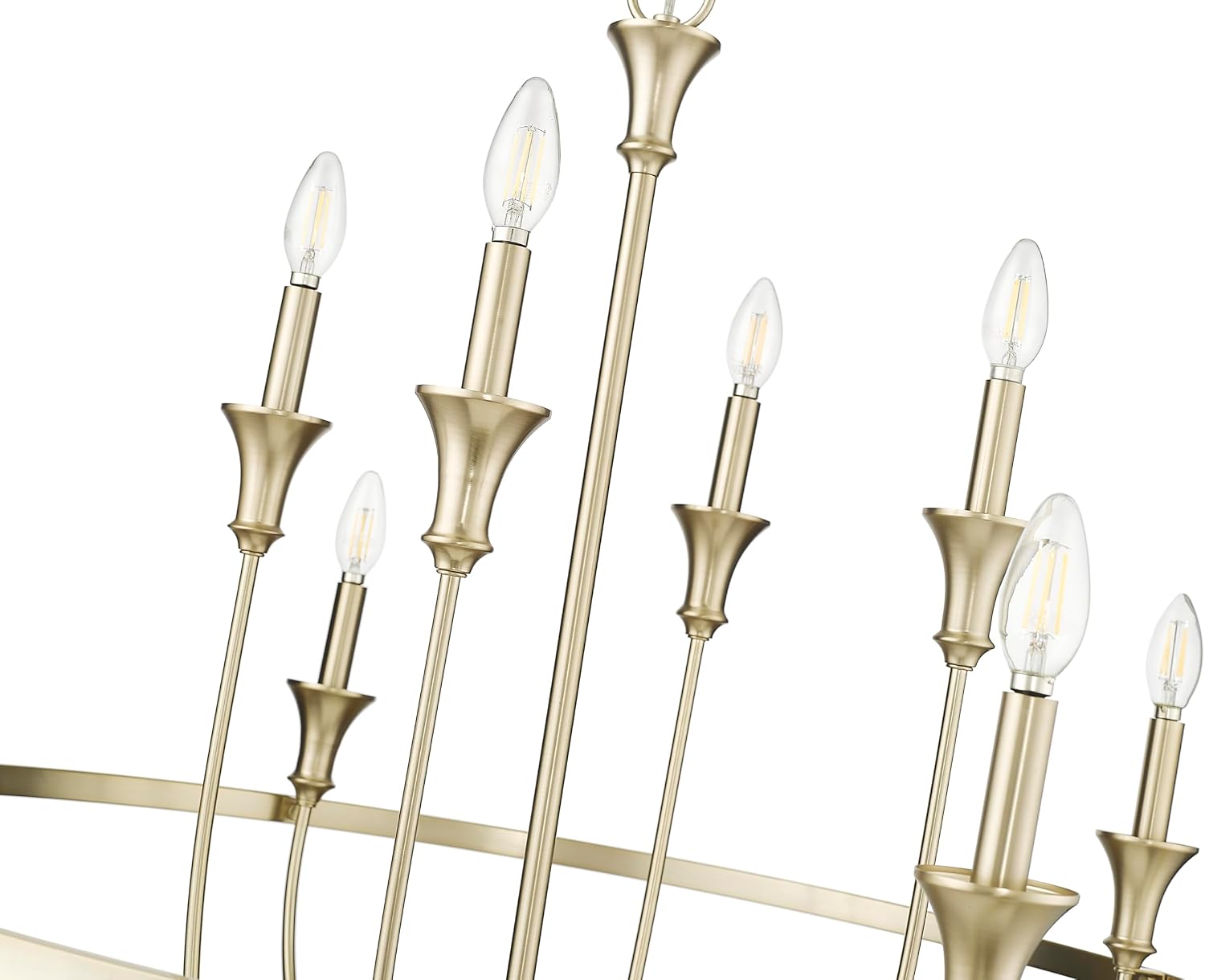 ML Lighting | Emery Collection | 28108-MG | 8 Light Modern Centerpiece Chandelier Ceiling Light in Modern Gold Finish | Perfect for Kitchens, Foyers, Hallways, Living Rooms or Entryways