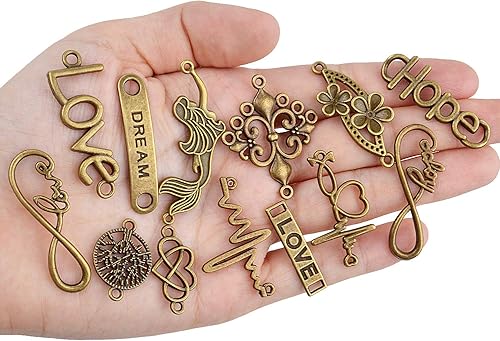 Miniatura 6 de Aylifu Encantos de conector de palabras, Metal Plata, No es una piedra preciosa