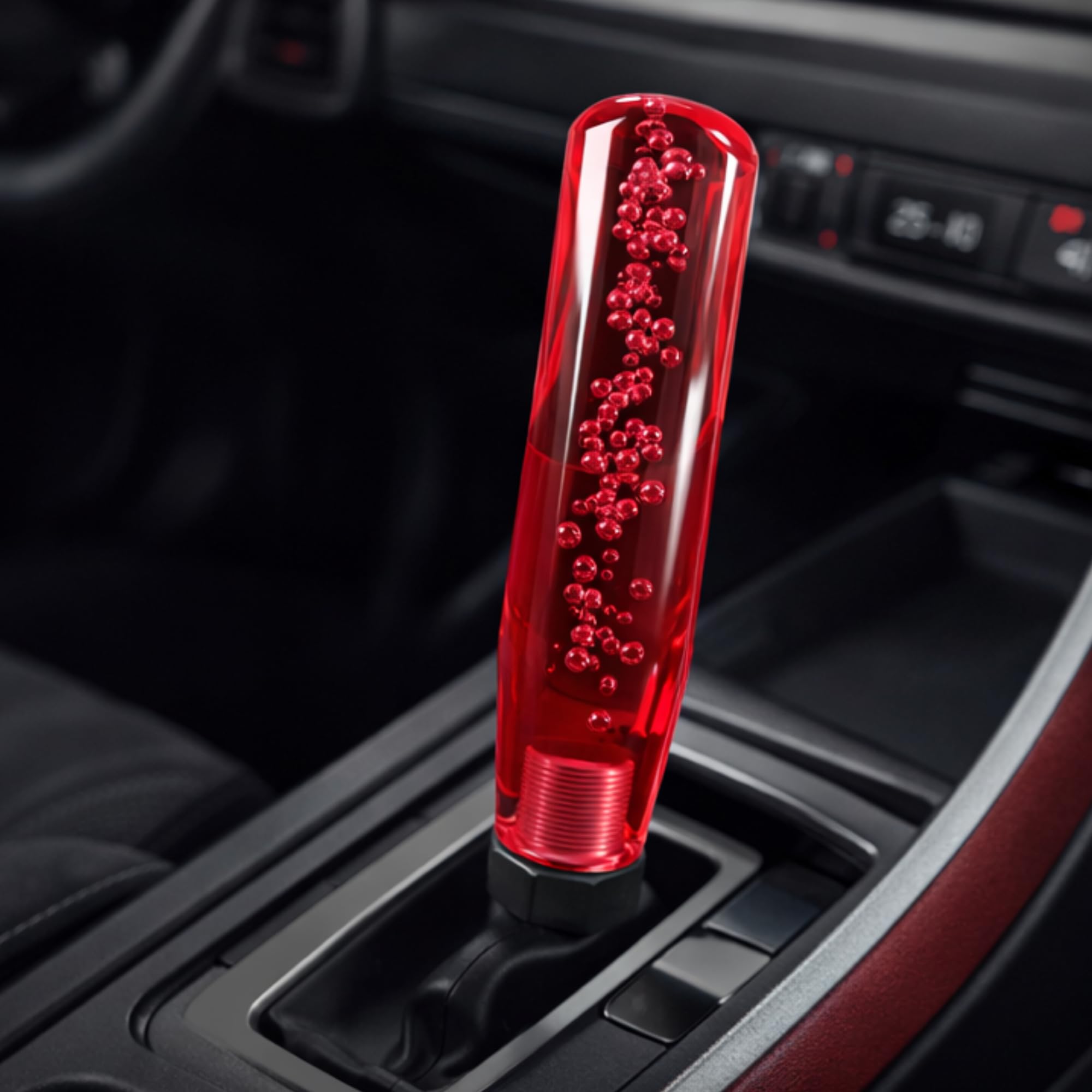 YOURKARTS.COM Car Gear Shift Knob Crystal Bubble Styling Sporty Handle Gear Shift Knob Manual/Automatic Universal (15CM) (Red),Glossy-image-36