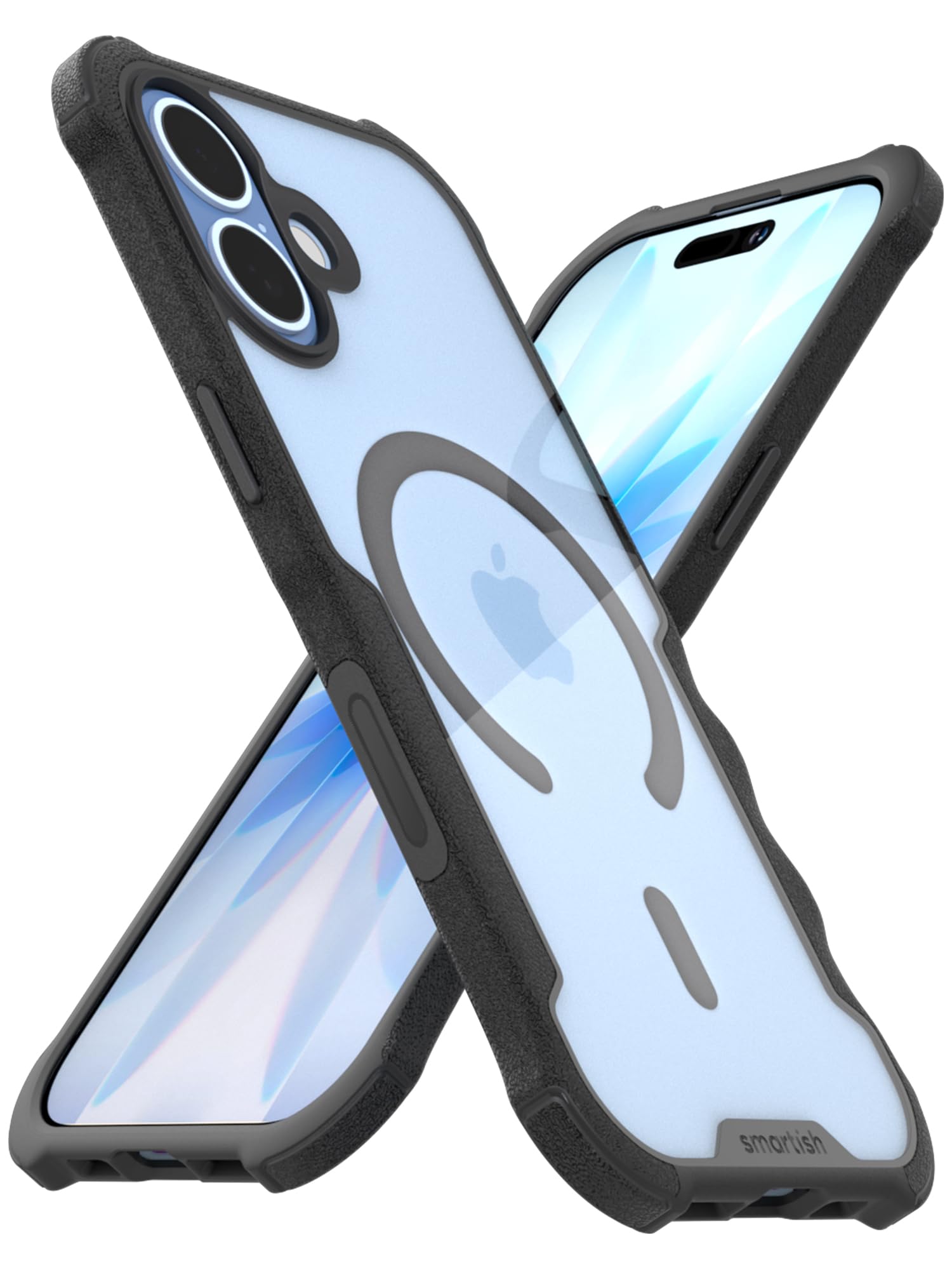 Smartish® iPhone 17 MagSafe Case - Gripzilla Protective Magnetic Case for Men [Rugged + Tough] Military Grade Heavy Duty Grip Armor - Drop Tested for Apple iPhone 17 - Clearly Black iPhone 17 Clearly Black