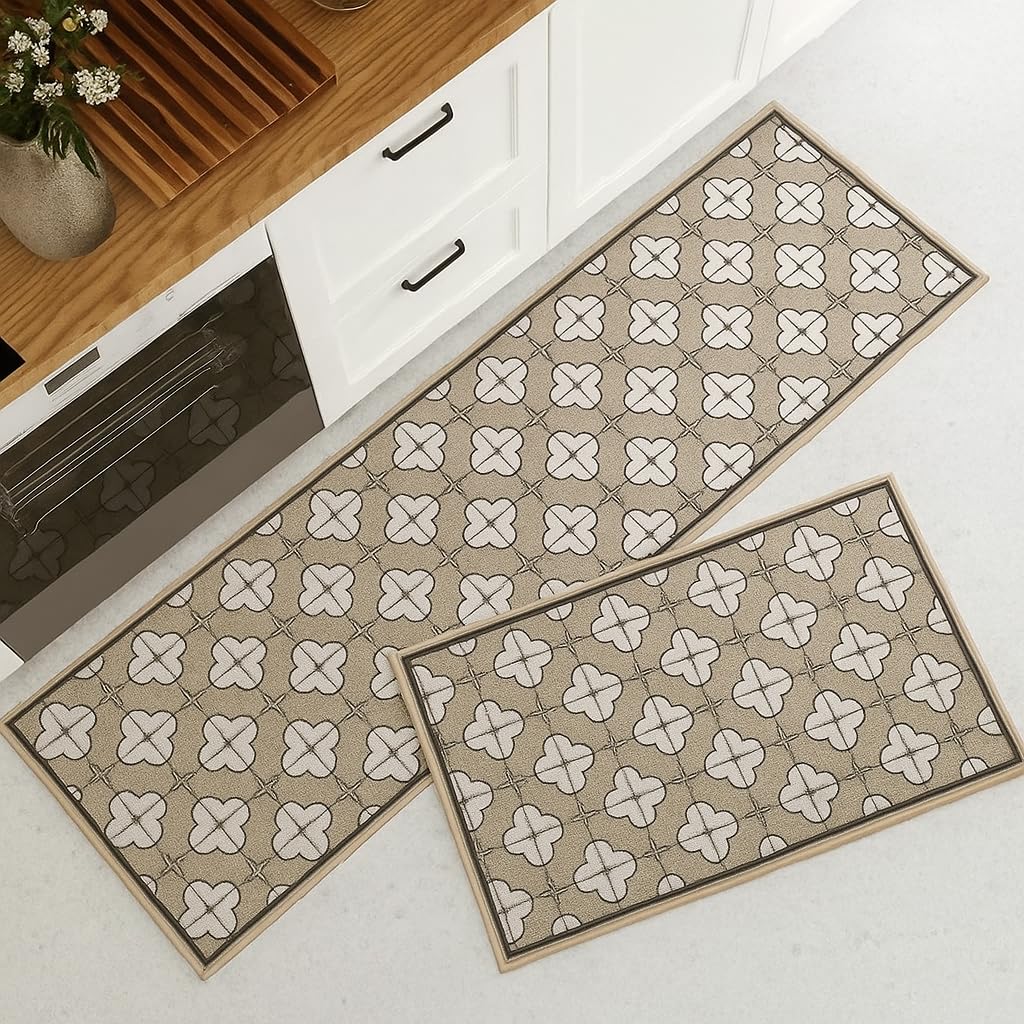 HomeCloud Rubber Kitchen Mats - Non-Slip & Absorbent -1