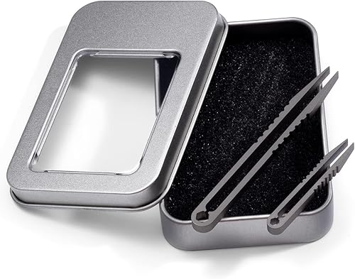 Miniatura 8 de OOULORE Titanium Alloy Tweezers 2pcs Portable Mini Tweezers Titanium EDC Tweezers Survival Tweezers Camping Outdoor Gadget Travel Mini Tool