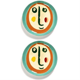 Serax Breakfast Plate | Feast tableware by Ottolenghi | 2 Dessert Plates | Stoneware Dinnerware Set in mixed color | luxury Dishware for Dinner at Home, Party, Cake, Christmas | Kitchen Sets