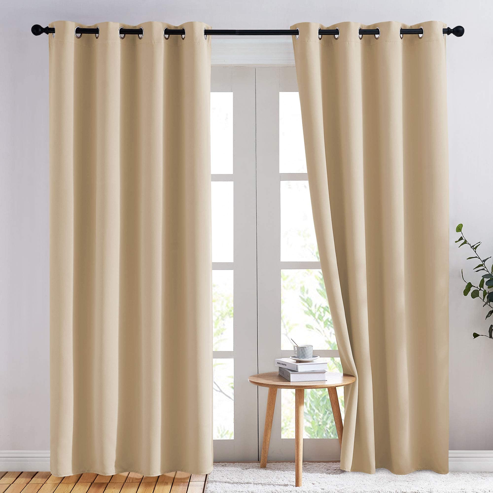Amazon.com: NICETOWN Biscotti Beige Blackout Curtains 84 inches