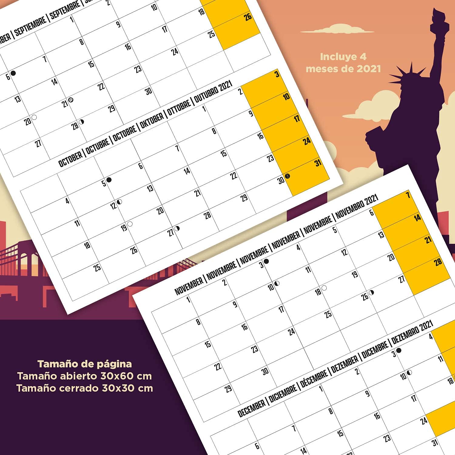 Calendrier De Bureau Harry Potter 2022 - 12 Mois, Multilingue, Format Mensuel, Certifié FSC