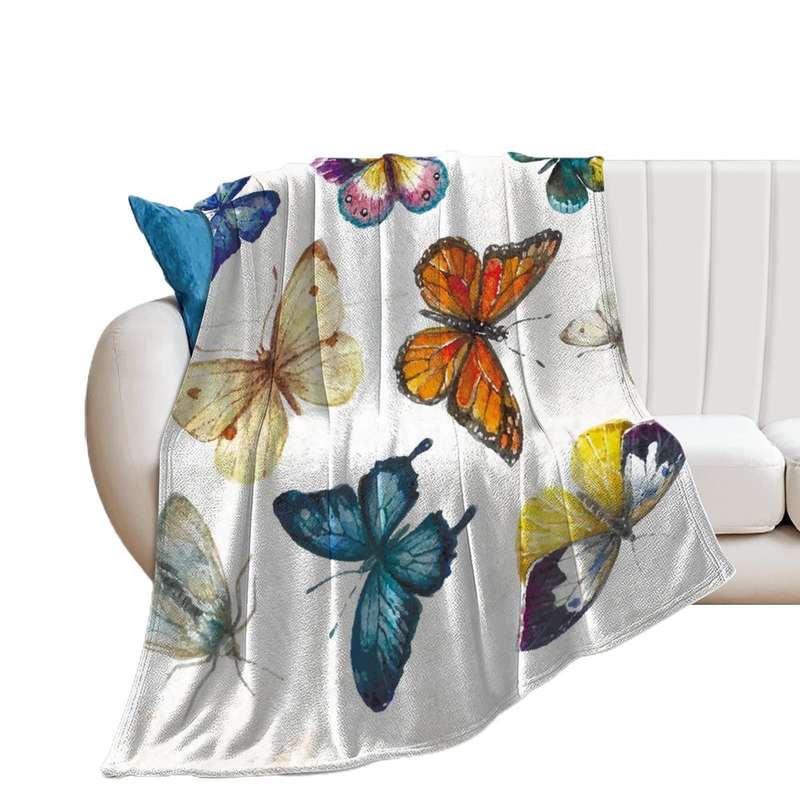 Couverture polaire papillon plaid canapé salon couverture de lit douce 150x200