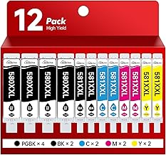 SANCTink 580 581 XXL Cartouches Encre Compatible pour Canon PGI 580 CLI 581 XXL pour Canon TS6150 TS6250 TS8150 TS8151 TS8250 TS6151 TS8350 TS6350 TS705 TS6251 TS9150 (12 Pack)