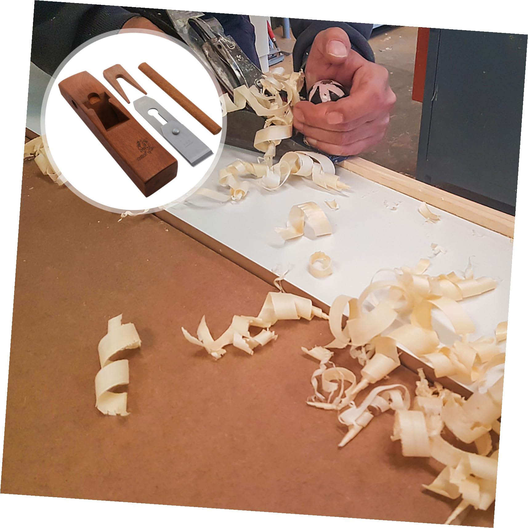 LALAFINA Pialla Manuale per Lavorazione del Legno in Legno e Lama in Acciaio Utensile Portatile per Falegnami e Carpentieri Dispositivo Durevole Facile da Usare
