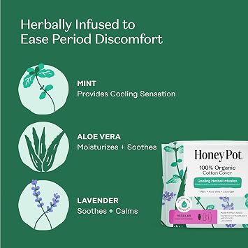 The Honey Pot Company - Normal Feminine Wash & Herbal Pads for Women Bundle- PH Balanced Feminine Products - Regular Flow w/Wings - Sanitary Pads - Feminine Care
