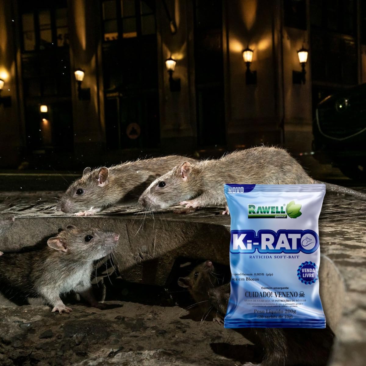 Raticida Soft Bait Isca Macia Ki-Rato 200gr com Atrativo