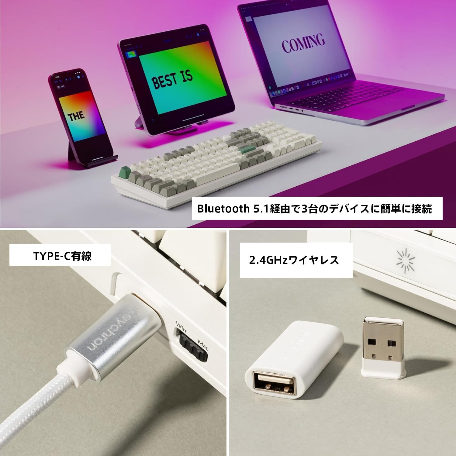 Keychron Q6　赤軸　メカニカルキーボード Keychron Q6 Max QMK/VIA ワイヤレス カスタム・メカニカル