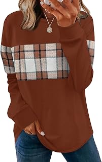 WIHOLL Sweatshirt for Women Long Sleeve Shirts Fall Outfits Fashion Tops | Womens Sweaters, Early Fall Fashion Must Haves, Teacher Outfits, Cozy Sweatshirts, Loose Fit Tunic Tops, Old Money Clothes
