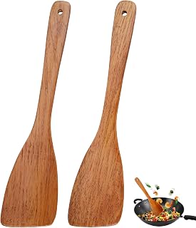 2 Pieces Spatula Wood Set, 13 in Wooden Spatula for Cooking Long Handle | wooden spatula, wooden set of 2 cherry wood, spatula, wood