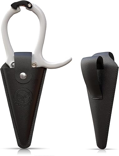 Miniatura 2 de Tijeras de podar para plantas con funda de cuero vegano, tijeras de recorte de jardín con funda para cinturón, recortadores de bonsái, recortadores