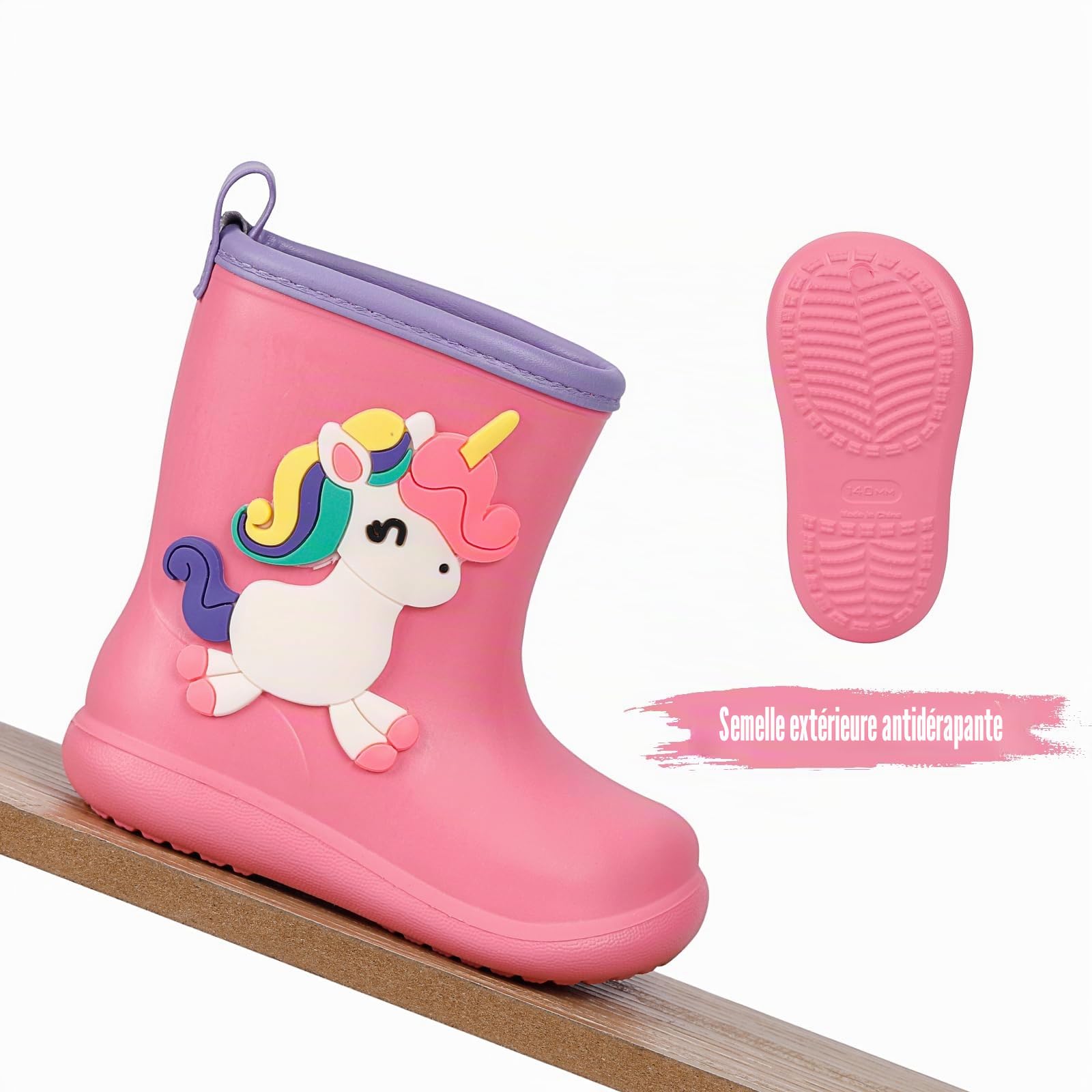 MASOCIO Bottes de Pluie Enfant Fille Garçon Botte Caoutchouc Léger Chaussure Impermeable Enfant de Dessin Animé d'animaux Mignons Taille 20-30