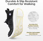 FitVille Femmes Large Chaussures de marche Slip Sur Course Chaussures de Tennis Tennis Breathable Gym Sports Athlétisme Lightweight Fashion Sneakers pour Flat Feet Plantar Fasciitis Talon Pain Relief - V7